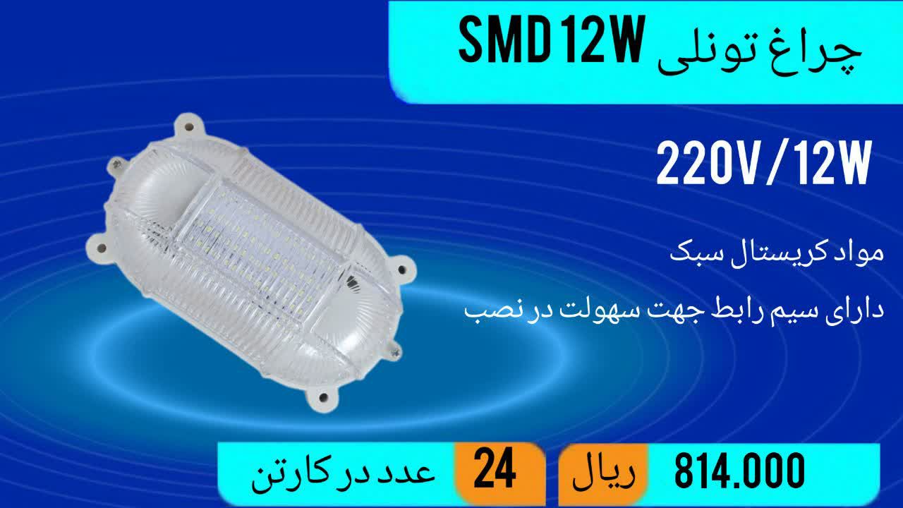 تولید کننده چراغ تونلی 12 وات اس ام دی (smd)